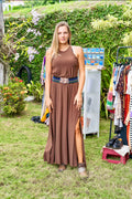 Chocolate Flow Maxi Dress
